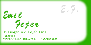emil fejer business card